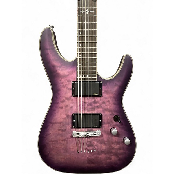 Used Schecter Guitar Research C1 Platinum satin purple burst Solid Body Electric Guitar