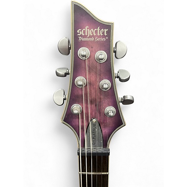 Used Schecter Guitar Research C1 Platinum satin purple burst Solid Body Electric Guitar