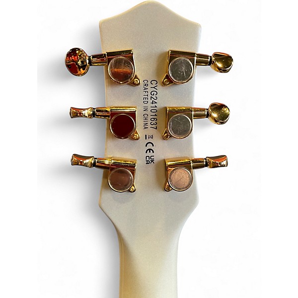 Used Gretsch Guitars Pristine Jet White Gold Solid Body Electric Guitar