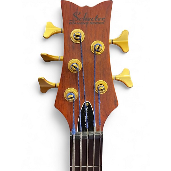 Used Schecter Guitar Research Stiletto Studio 5 String Fretless Satin Honey Electric Bass Guitar