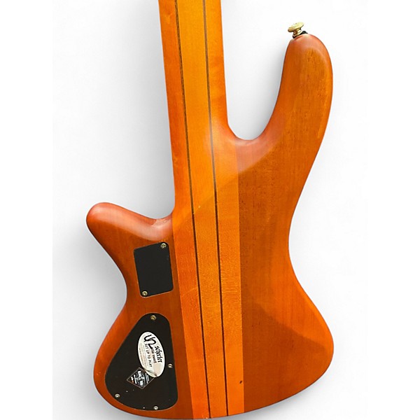 Used Schecter Guitar Research Stiletto Studio 5 String Fretless Satin Honey Electric Bass Guitar
