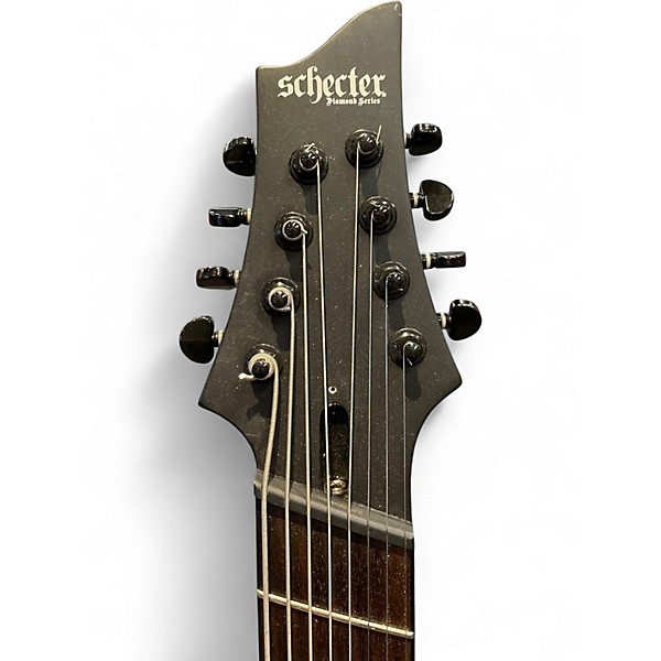 Used Schecter Guitar Research Damien 8 Multi-Scale Black Solid Body Electric Guitar