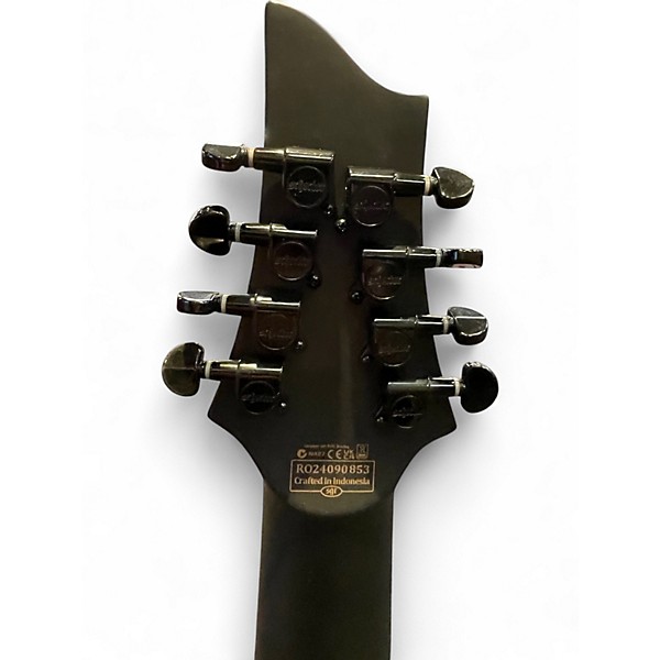 Used Schecter Guitar Research Damien 8 Multi-Scale Black Solid Body Electric Guitar
