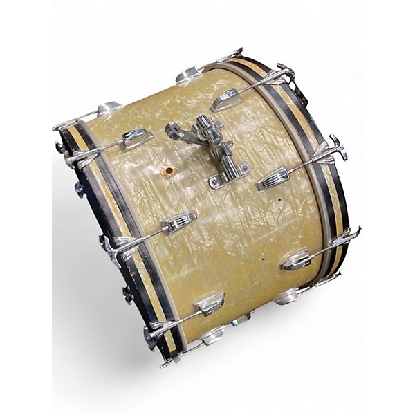 Vintage 1968 Ludwig 3 Piece Downbeat Marine Pearl Drum Kit