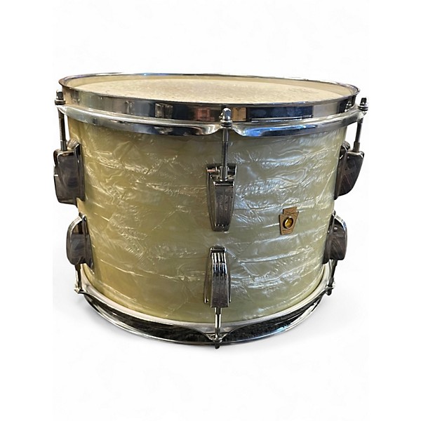 Vintage 1968 Ludwig 3 Piece Downbeat Marine Pearl Drum Kit