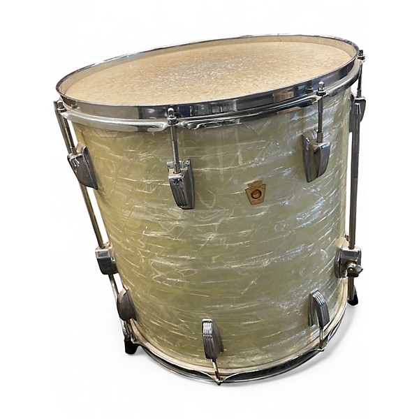 Vintage 1968 Ludwig 3 Piece Downbeat Marine Pearl Drum Kit