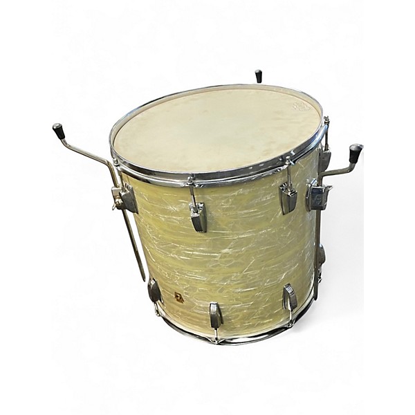 Vintage 1968 Ludwig 3 Piece Downbeat Marine Pearl Drum Kit