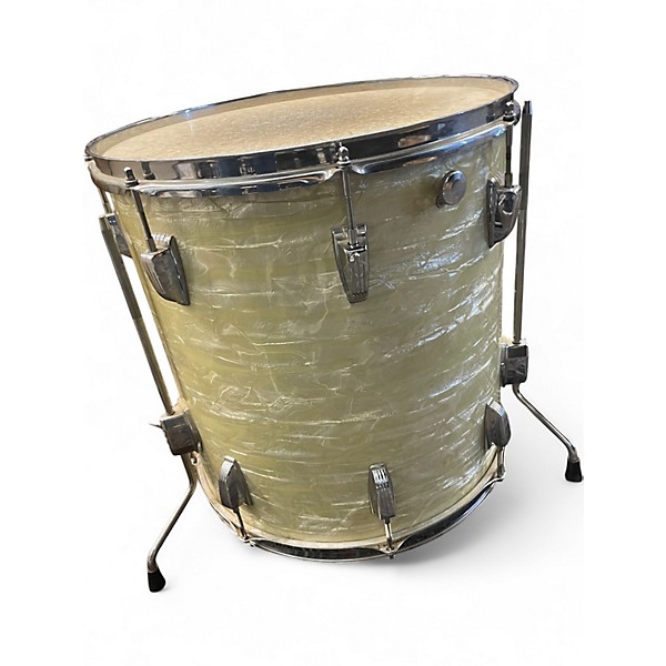 Vintage 1968 Ludwig 3 Piece Downbeat Marine Pearl Drum Kit