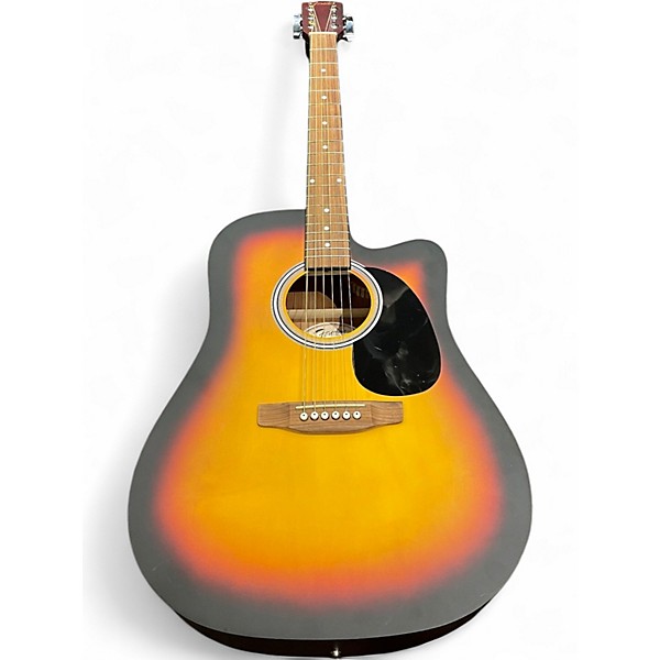 Used Fender FA-25CE 3 Tone Sunburst Acoustic Electric Guitar