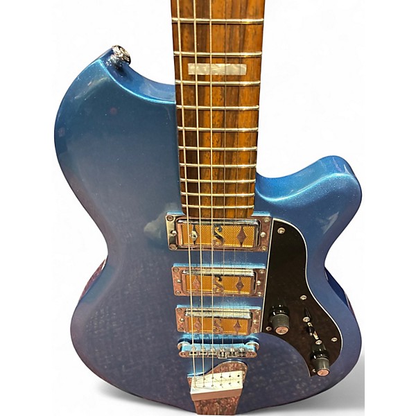 Used 2017 Supro 2030BM Hampton Ocean Blue Metallic Solid Body Electric Guitar