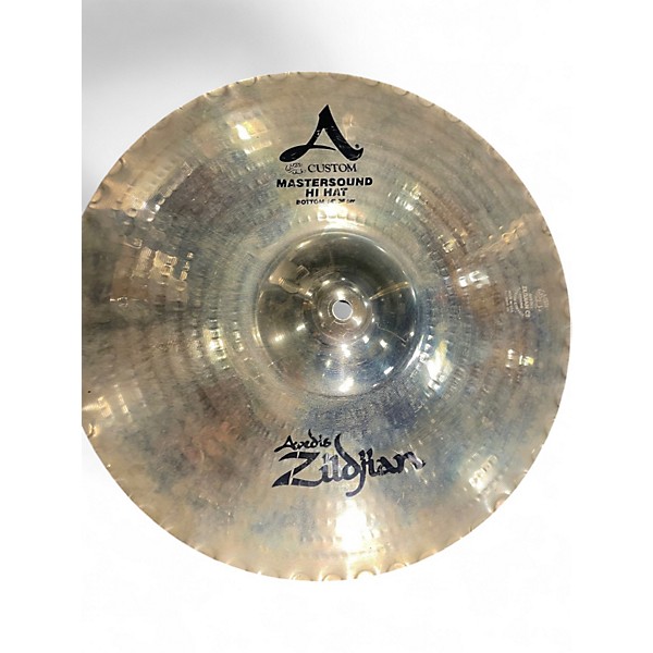 Used Zildjian 14in A Custom Mastersound Hi Hat Pair Cymbal