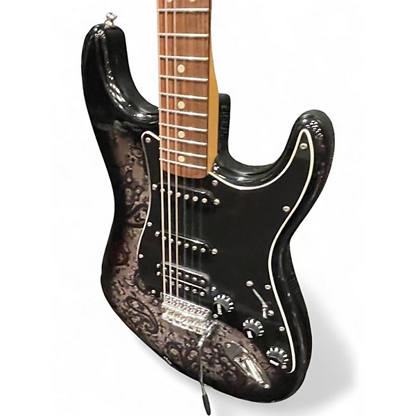 Used Fender FSR Standard Stratocaster Black Paisley Solid Body Electric Guitar