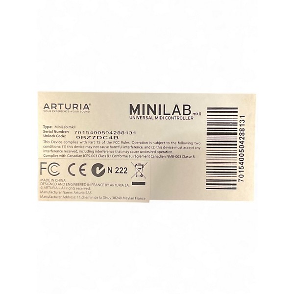 Used Arturia Minilab MKII MIDI Controller