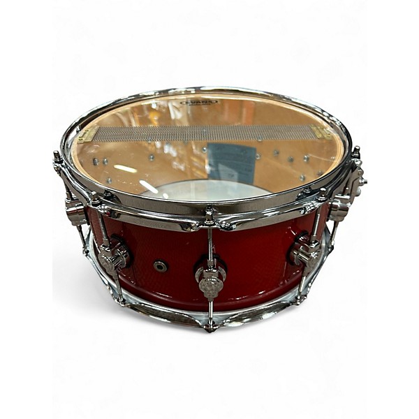 Used DW 6.5X14 Performance Series Snare CHERRY RED Drum