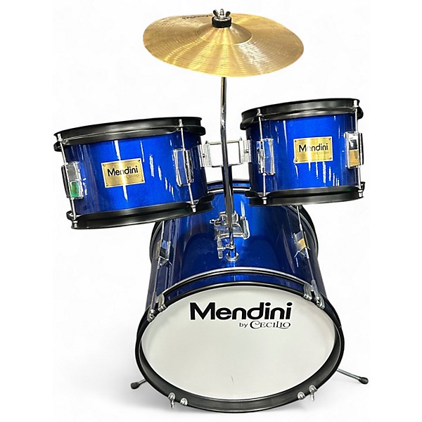 Used Cecilio 5 Piece MENDINI BLUE SPARKLE Drum Kit