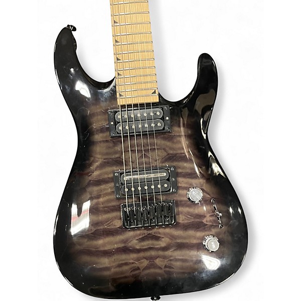 Used Jackson JS22Q Arch Top 7 String Trans Black Solid Body Electric Guitar