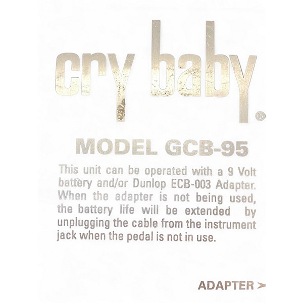 Used Dunlop GCB95 Original Crybaby Wah Effect Pedal
