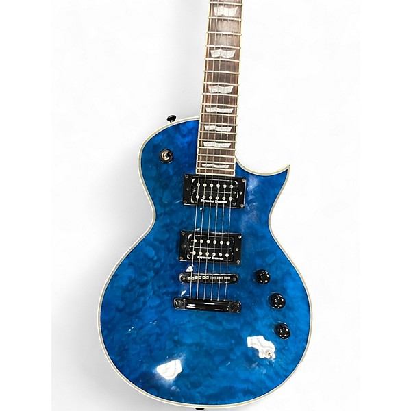 Used ESP EC1000 PIEZO Trans Blue Solid Body Electric Guitar