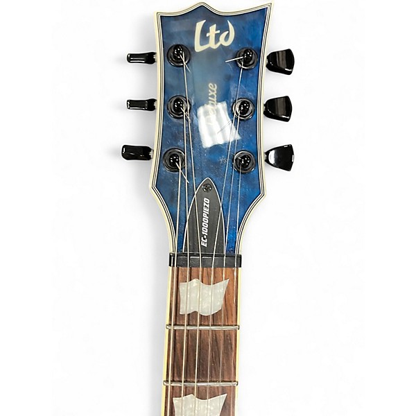 Used ESP EC1000 PIEZO Trans Blue Solid Body Electric Guitar