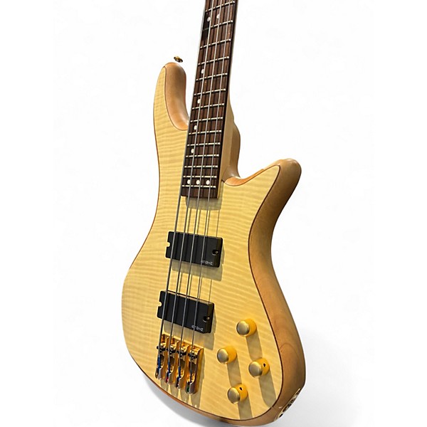 Used Schecter Guitar Research Stiletto Custom 4 String Natural Electric Bass Guitar