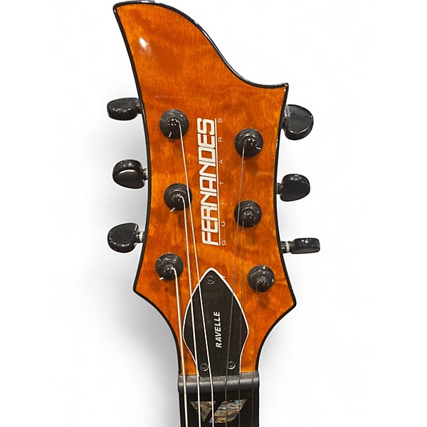 Used Fernandes Ravelle Deluxe Amber Solid Body Electric Guitar