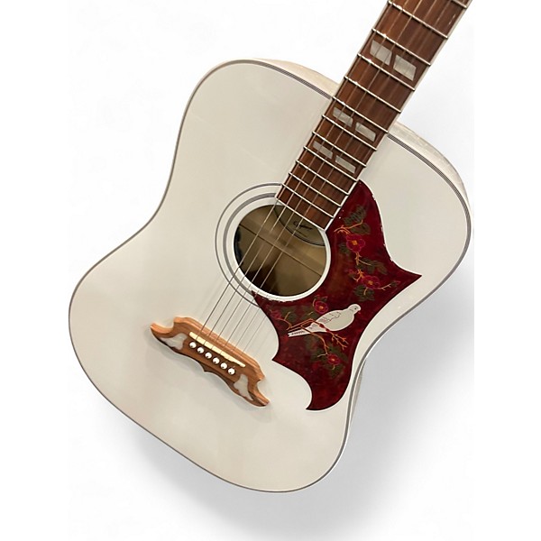 Used Epiphone Dove Pro Dove White Acoustic Electric Guitar