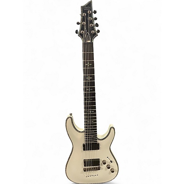 Used Schecter Guitar Research Hellraiser C7 7 String White Solid Body Electric Guitar