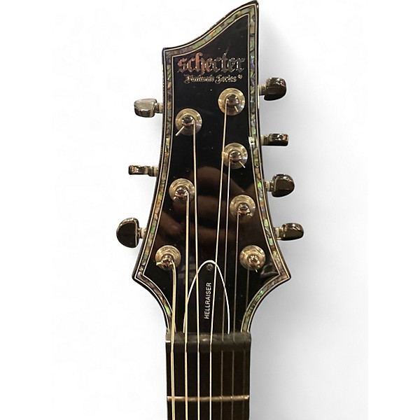 Used Schecter Guitar Research Hellraiser C7 7 String White Solid Body Electric Guitar