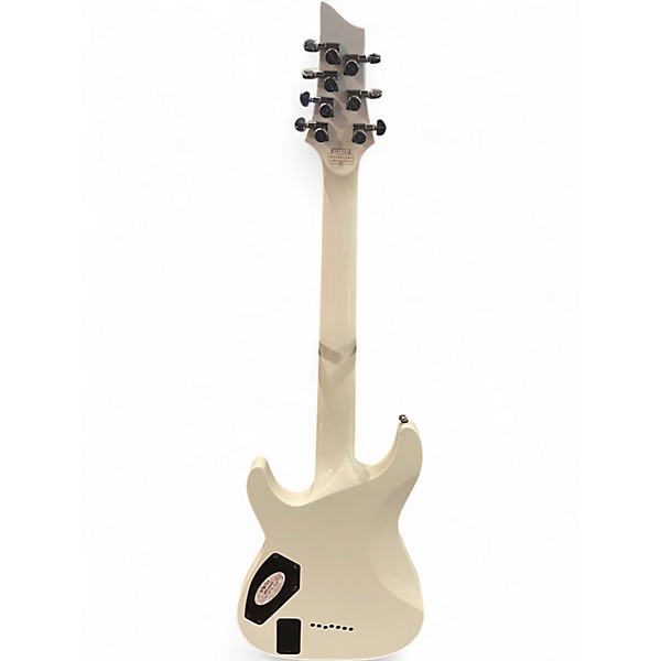 Used Schecter Guitar Research Hellraiser C7 7 String White Solid Body Electric Guitar
