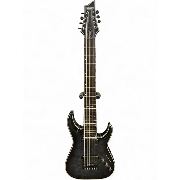 Used Schecter Guitar Research Hellraiser C8 Hybrid Trans Black Solid Body Electric Guitar