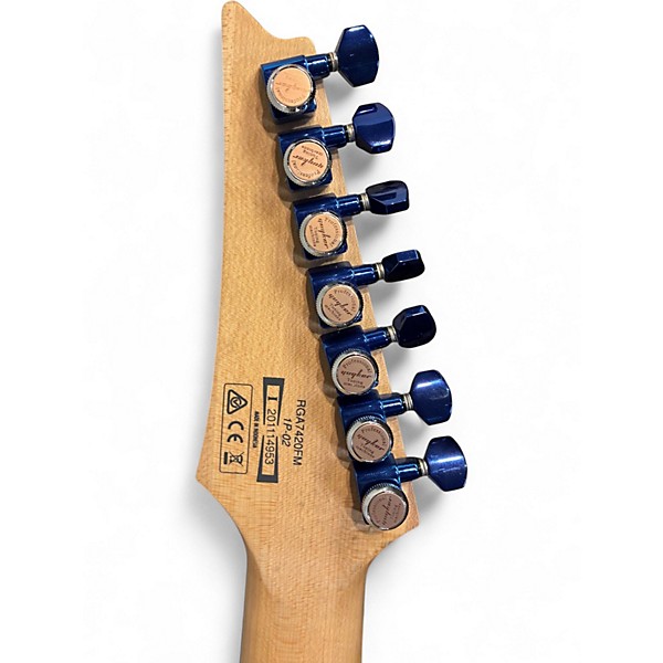 Used Ibanez RGA7420FM Blue Solid Body Electric Guitar