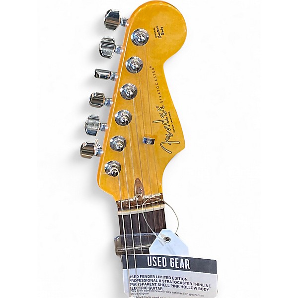 Used Fender LIMITED EDITION PROFESSIONAL II STRATOCASTER THINLINE TRANSPARENT SHELL PINK Hollow Body Electric Guitar
