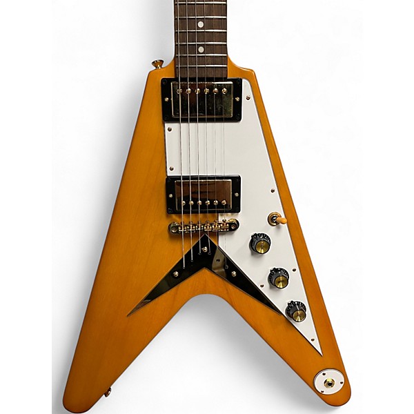 Used Epiphone Korina Flying V Natural Electric Bass Guitar