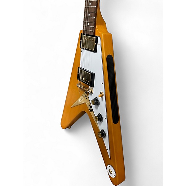 Used Epiphone Korina Flying V Natural Electric Bass Guitar