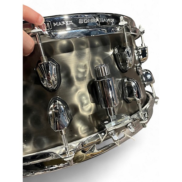 Used Mapex 6.5X14 Black Panther Persuader Snare Hammered Brass Drum