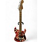 Used EVH Striped Series Frankie Red with Black and White Stripes Solid Body Electric Guitar thumbnail