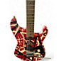 Used EVH Striped Series Frankie Red with Black and White Stripes Solid Body Electric Guitar