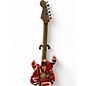 Used EVH Striped Series Frankie Red with Black and White Stripes Solid Body Electric Guitar