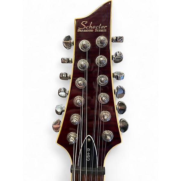 Used Schecter Guitar Research C/SH 12 Crimson Red Trans Hollow Body Electric Guitar