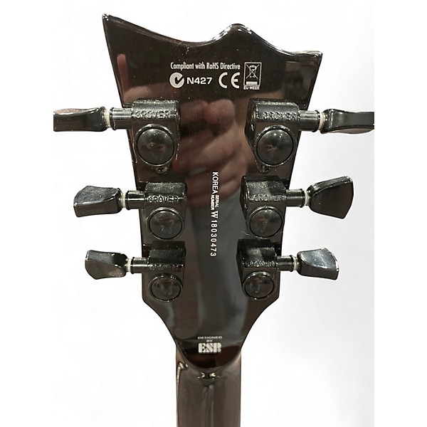 Used ESP LTD EC1000ET Black and Silver Solid Body Electric Guitar