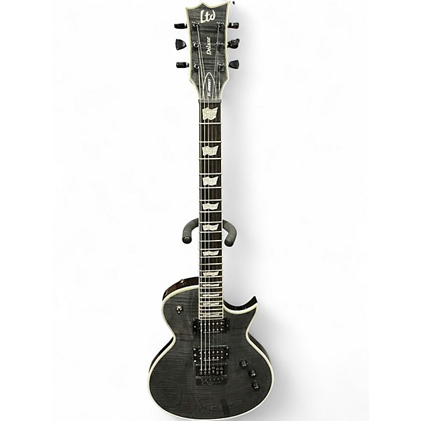 Used ESP LTD EC1000ET Black and Silver Solid Body Electric Guitar