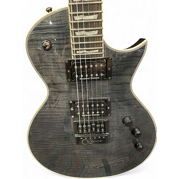 Used ESP LTD EC1000ET Black and Silver Solid Body Electric Guitar