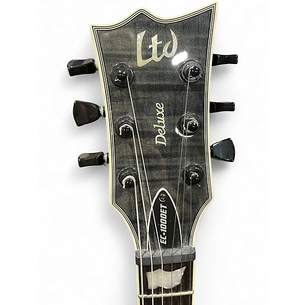 Used ESP LTD EC1000ET Black and Silver Solid Body Electric Guitar