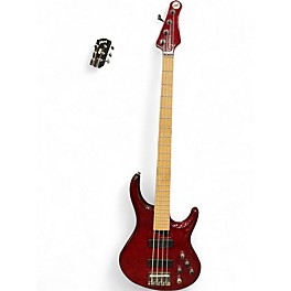 Used Kingston Z4 Trans Cherry Red Electric Bass Guitar