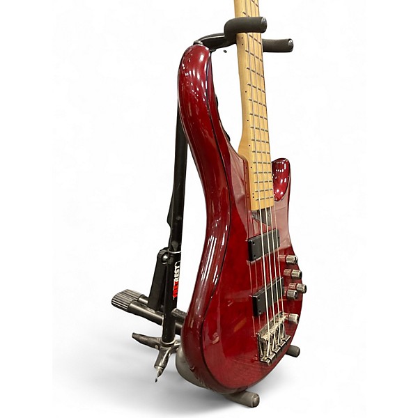Used Kingston Z4 Trans Cherry Red Electric Bass Guitar