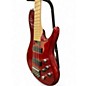 Used Kingston Z4 Trans Cherry Red Electric Bass Guitar