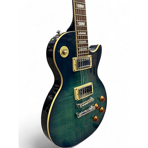 Used 2003 Epiphone Les Paul Standard Blue Green Burst Solid Body Electric Guitar
