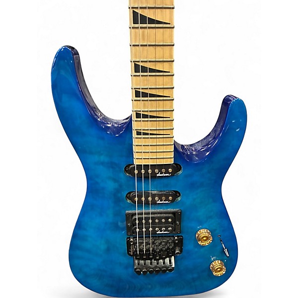 Used Jackson JS32 Dinky Trans Blue Quilt Solid Body Electric Guitar