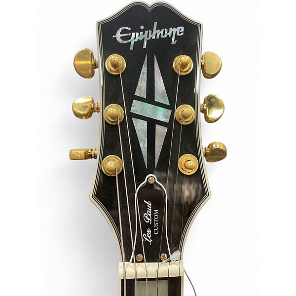 Used Epiphone Les Paul Custom BLACK AND GOLD Solid Body Electric Guitar