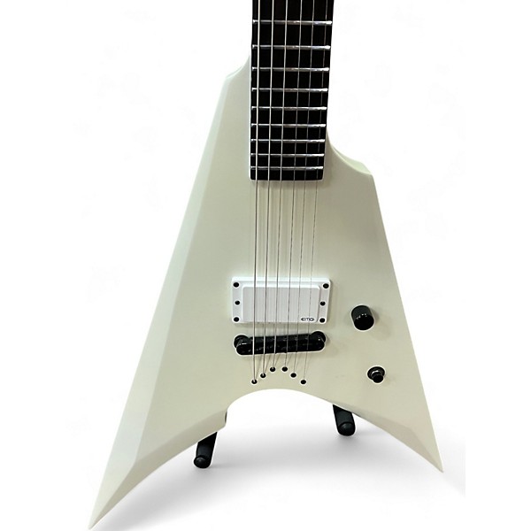 Used ESP LTD Arrow NT Arctic Metal Snow White Satin Solid Body Electric Guitar